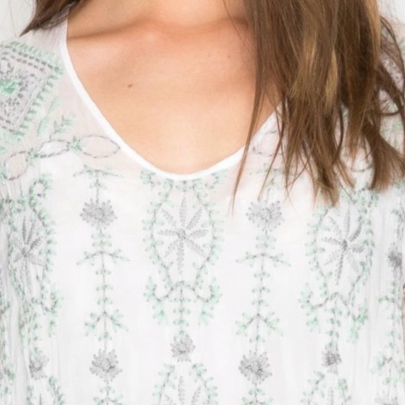 Johnny Was Kyuss V-Neck Embroidered Blouse Tunic Extra Small - Picture 7 of 12